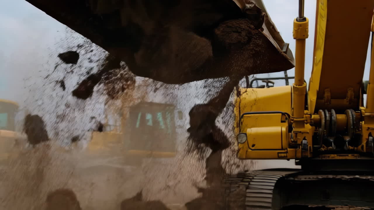 suciedad de carga de la excavadora