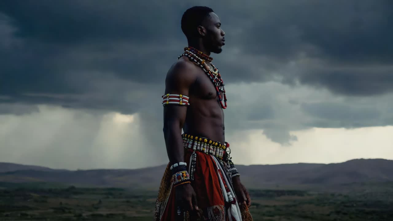 Maasai Man in Traditional Clothing