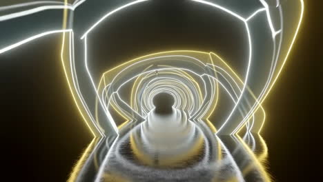 abstract futuristic tunnel with glowing neon lights