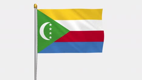 loop video of the comoros flag  fluttering in the wind, slow motion video of 4k , with alpha channel