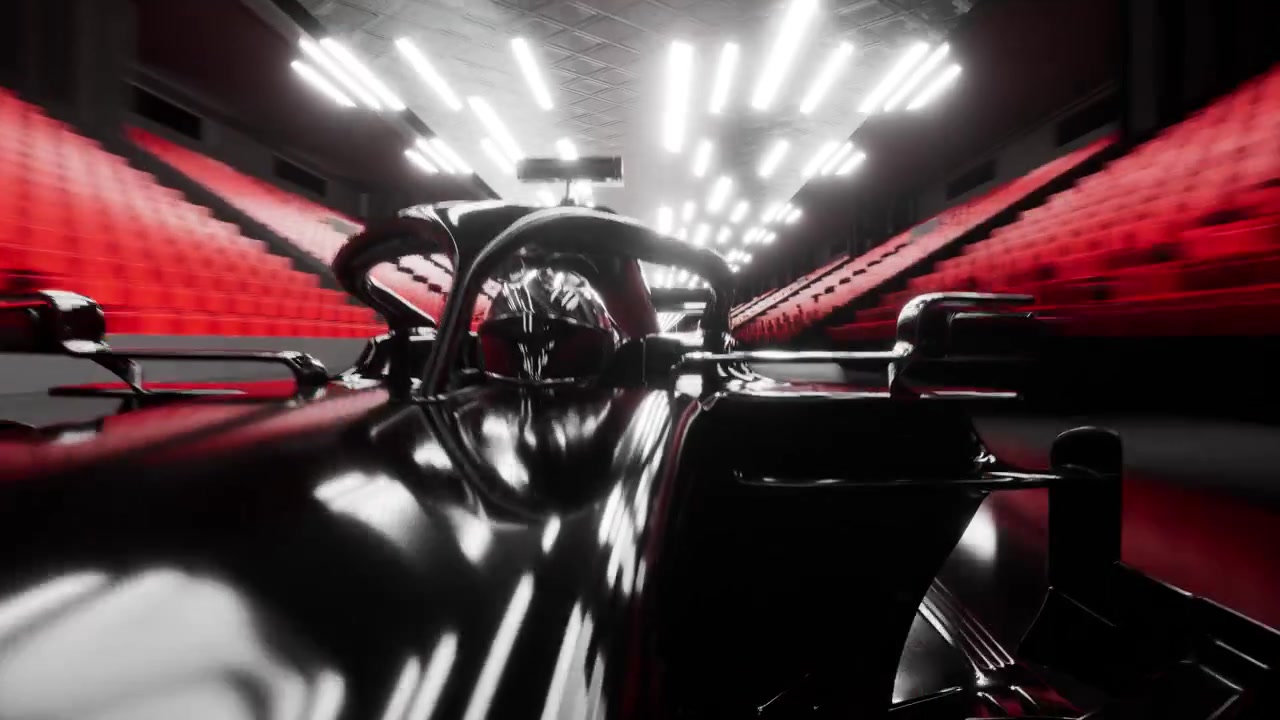 race car on night track