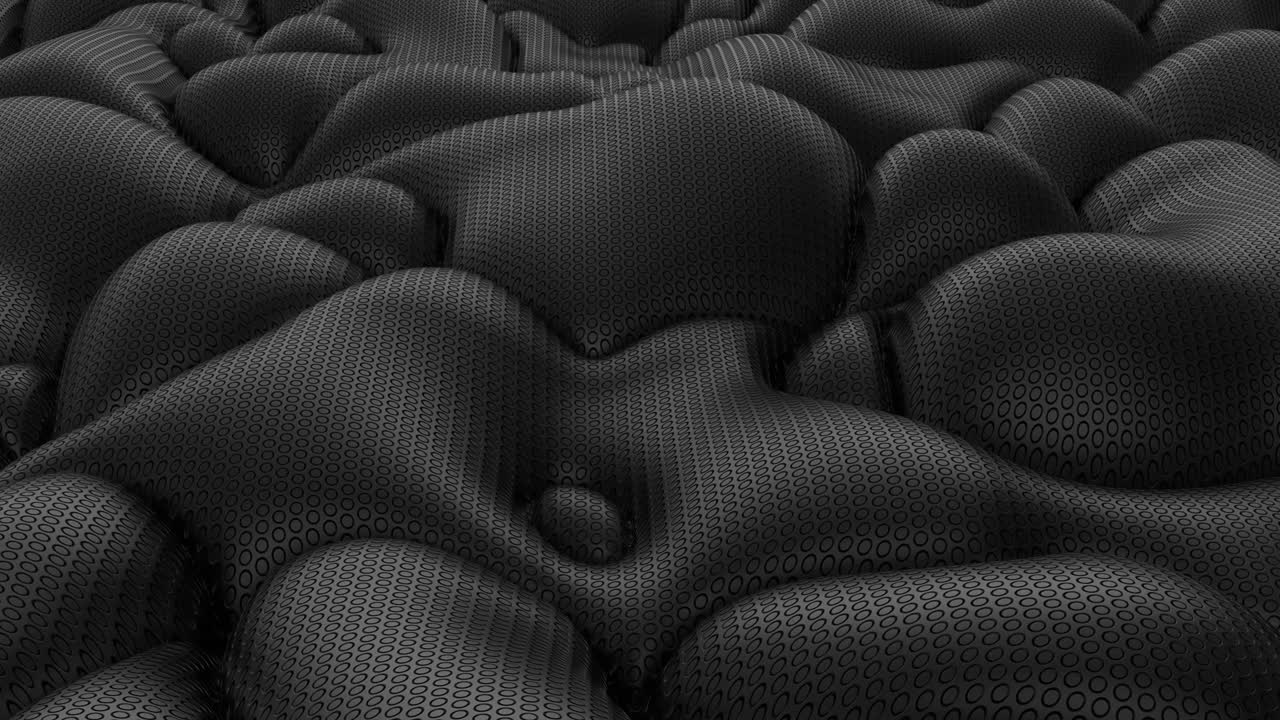 3d Looped abstract ribbed background. Wavy surface with ripples and bubbles.Trendy vibrant texture, fashion textile, graphic design.