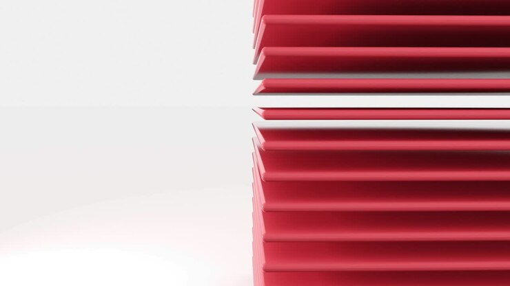 Set of different color plane flaying and rotating geometric shapes object. 4k seamless loop animation footage.