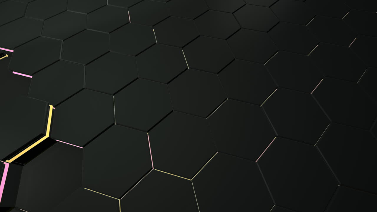 fondo de cuadrícula hexagonal negro oscuro de movimiento 6
