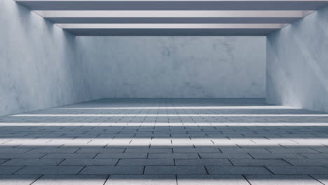 Concrete building with sunlight comes in, 3d rendering.