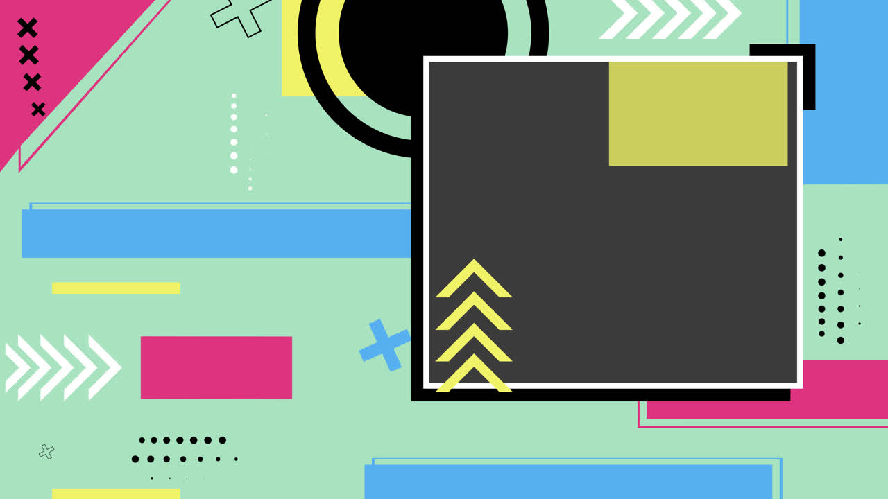 Abstract Geometric Memphis Style Background Design with Empty Space