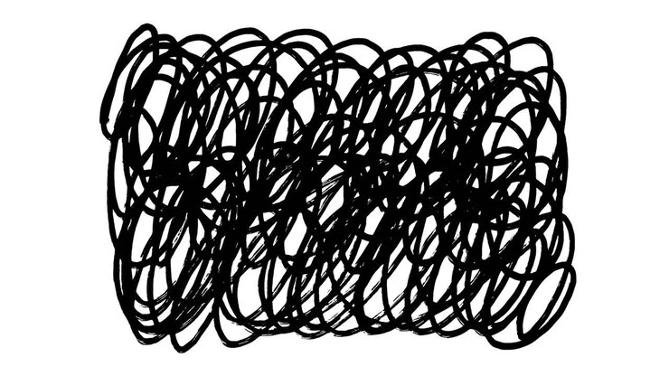 Animated Black Scribble Drawing on White Background
