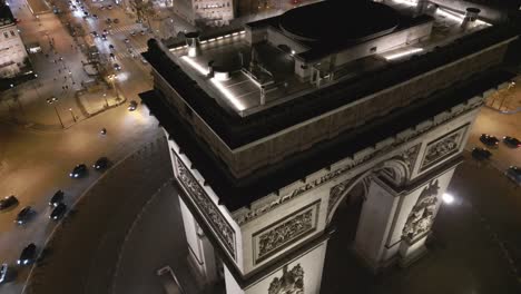 terrace of triumphal arch, paris by night france