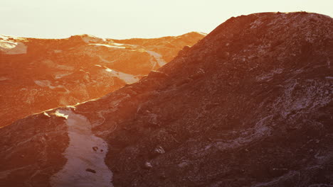 winter mountain landscape at sunset