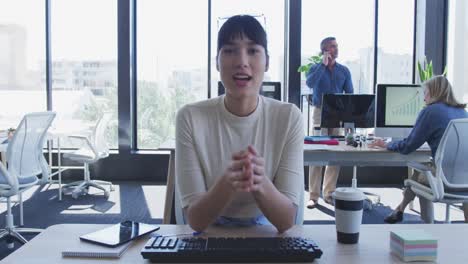 young woman talking to camera