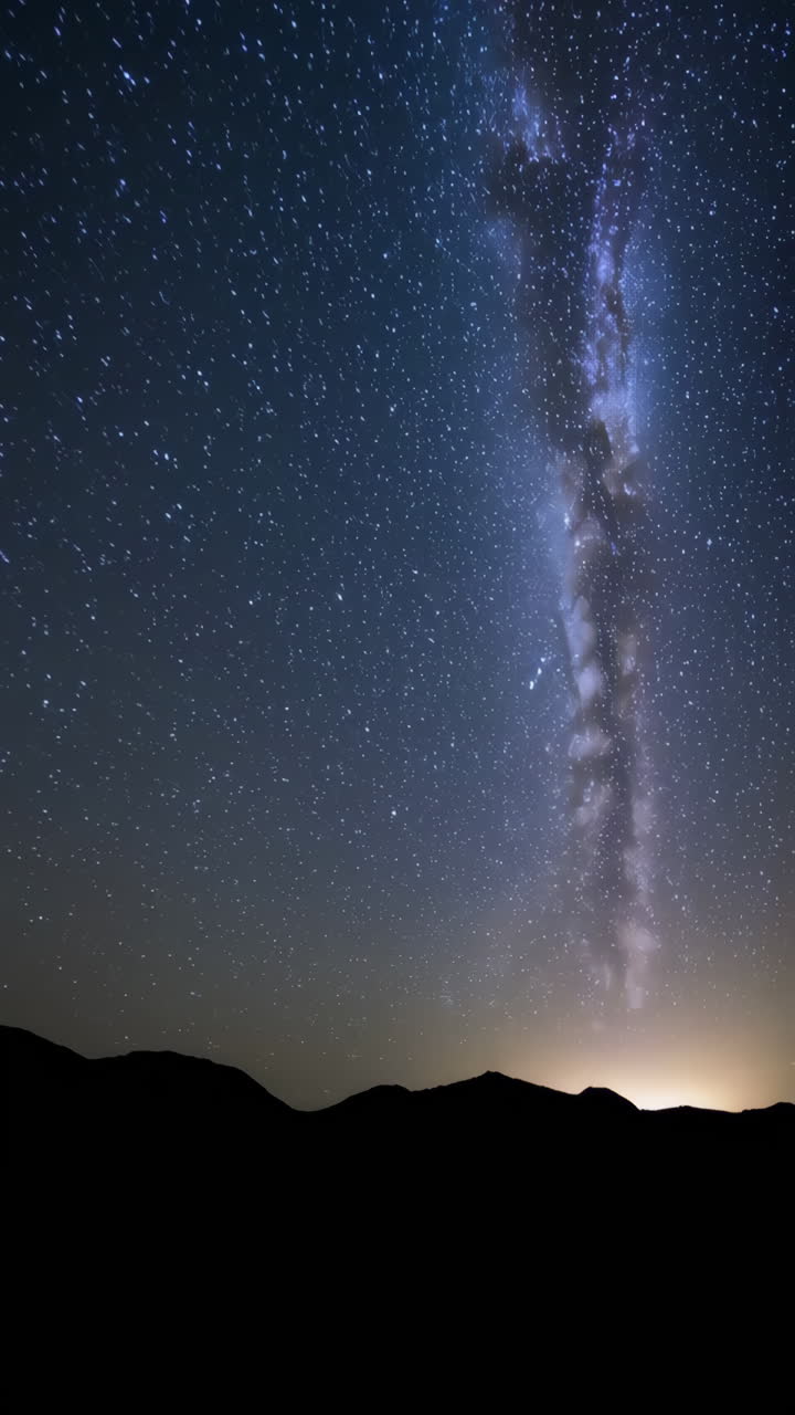 Milky Way Galaxy over Mountain Silhouette