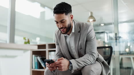 Phone,-networking-and-businessman-in-the-office