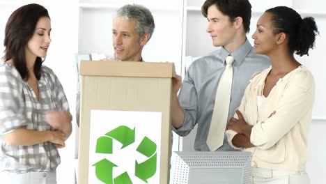 successful business team recycling