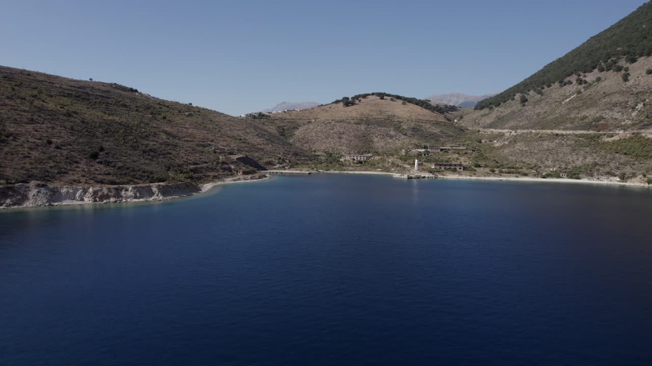 empty descriptive plan advancing at sea level on the Albanian coast in Palermo, sh8