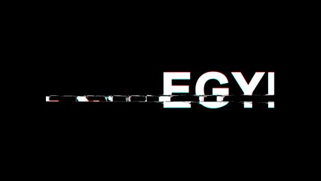 egypt glitch effect text digital tv distortion 4k loop animation