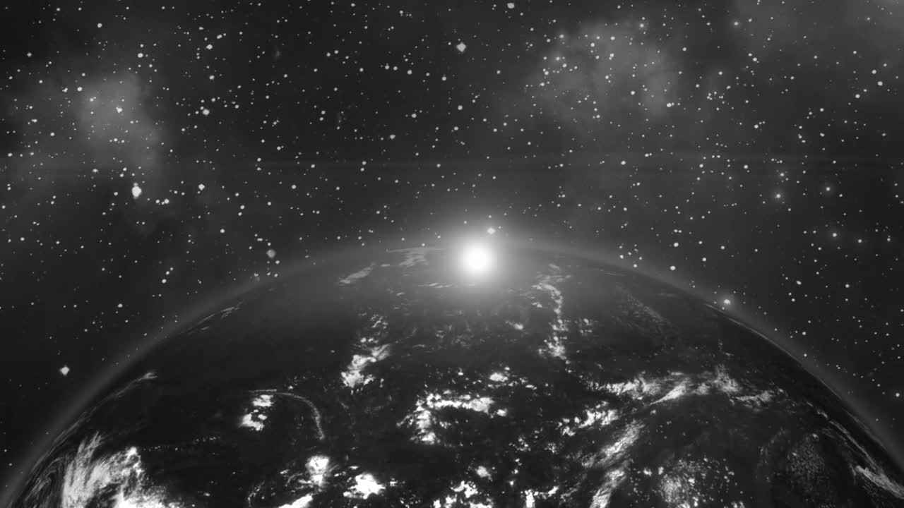 우주에서 회전하는 행성 지구 별 은하계 우주 과학 세계 현실적인 세계 은하수