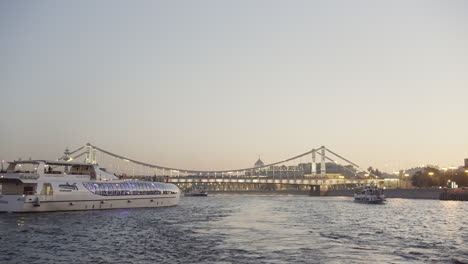 river cruise in moscow at sunset