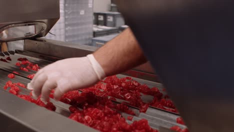 suplementos gomosos multivitamínicos rojos repartidos en rampas - industria nutracéutica