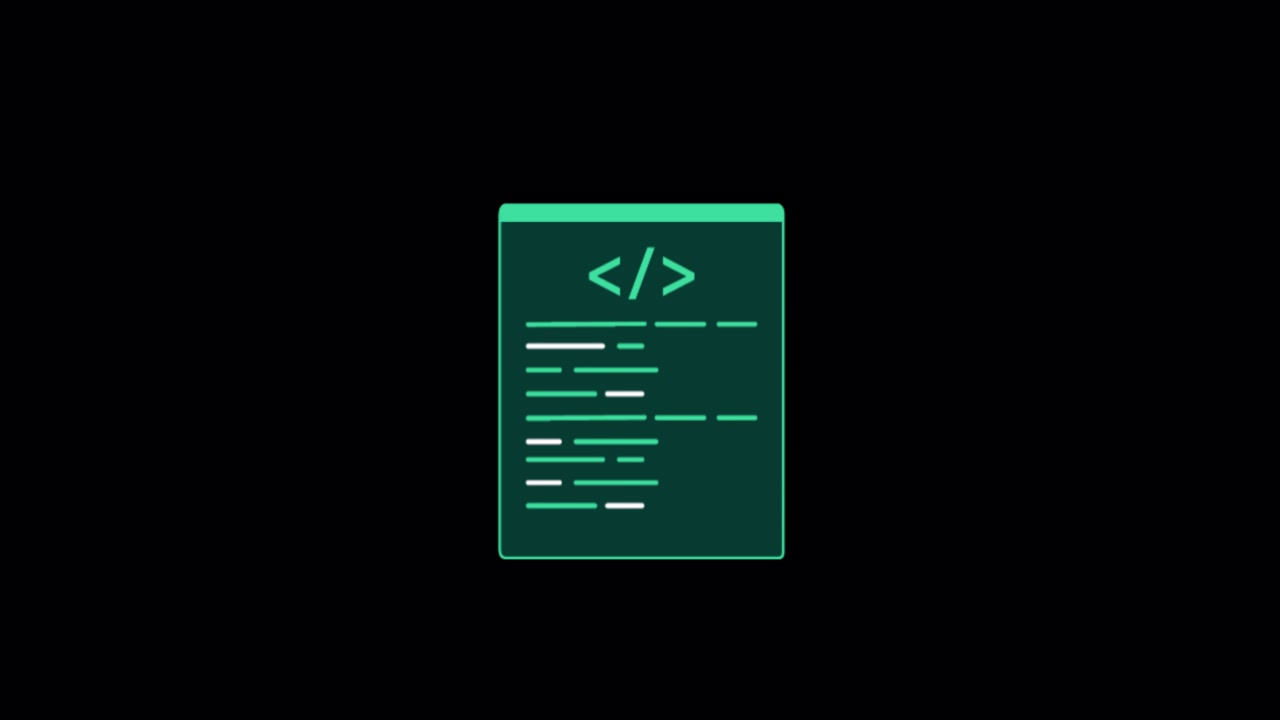 Animated Code Editor Window with Programming Syntax