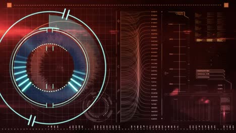 Animation-Des-Scope-Scannens-Und-Der-Datenverarbeitung-Auf-Dem-Digitalen-Bildschirm