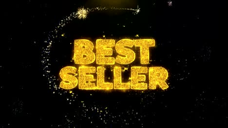 best seller written gold particles exploding fireworks display