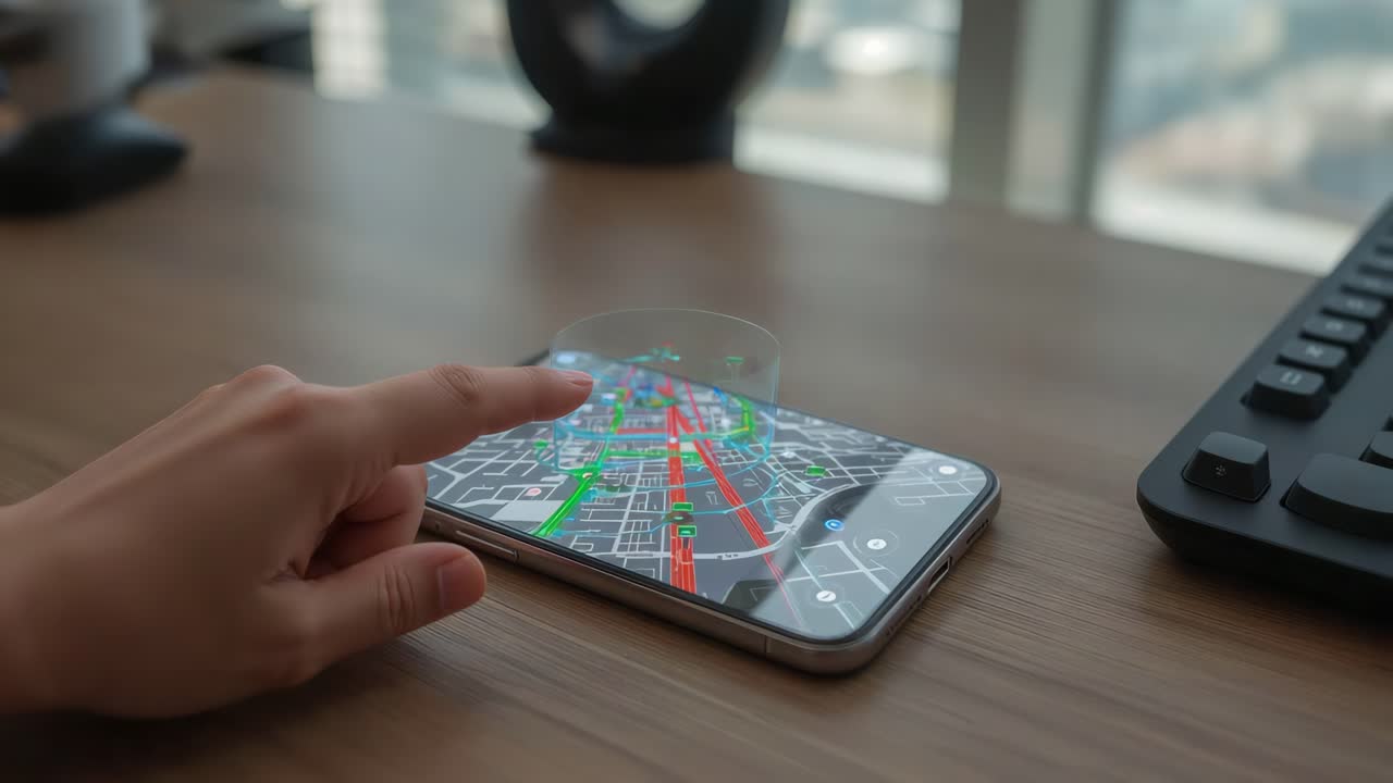 Smartphone with Augmented Reality Map