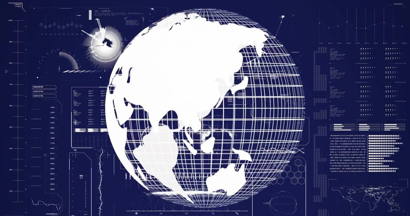 Animation of globe over data processing