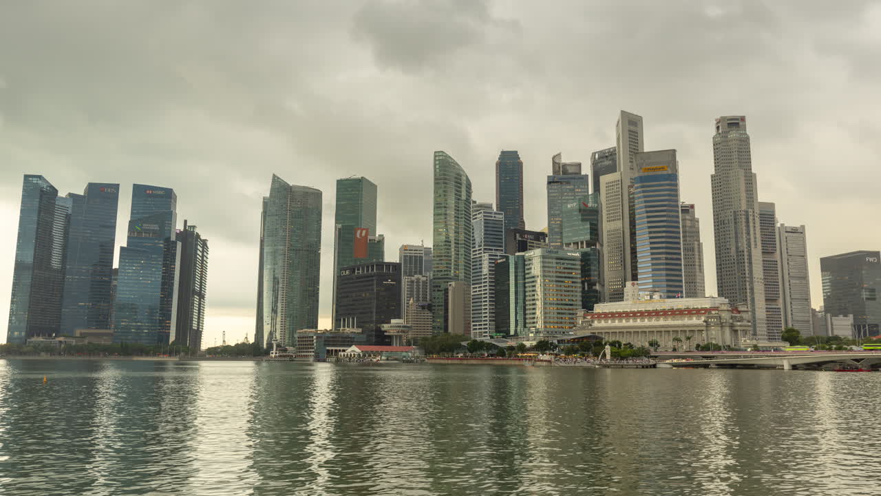 singapore central business district skyline