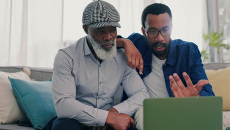 Conversation,-home-and-father-with-son