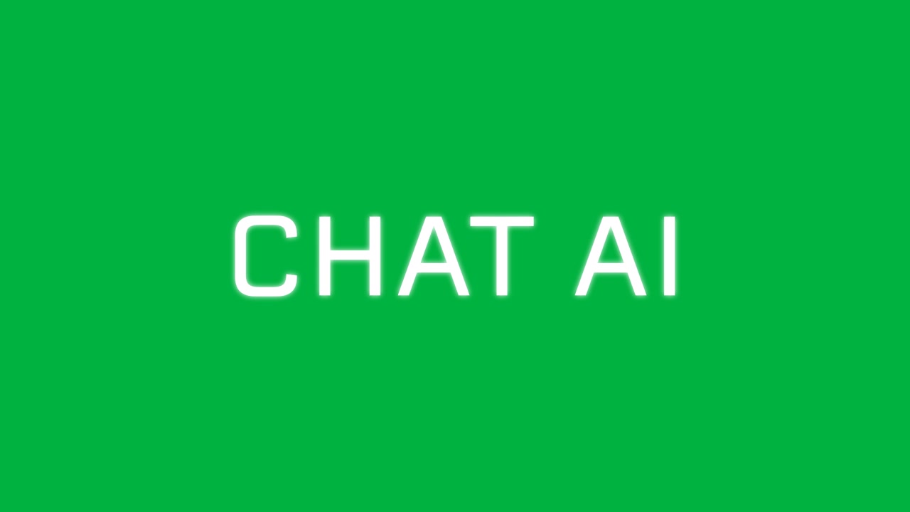 Animazione di testo di chat AI su sfondo trasparente