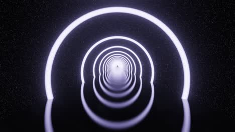 abstract futuristic glowing circles neon light tunnel star space background 3d rendering