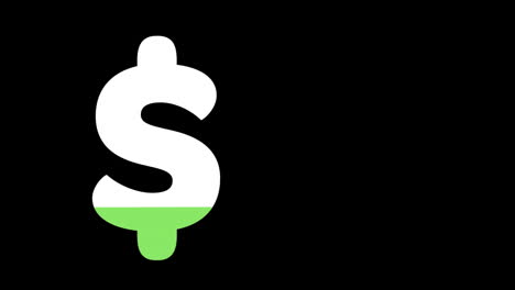 dollar symbol filled with green colour