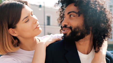 happy couple outdoors