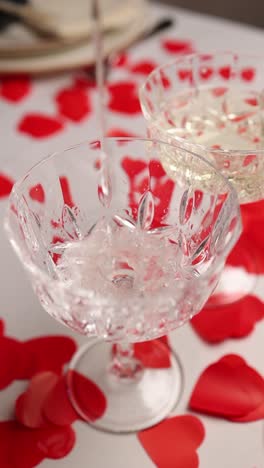 romantic champagne toast on valentine's day