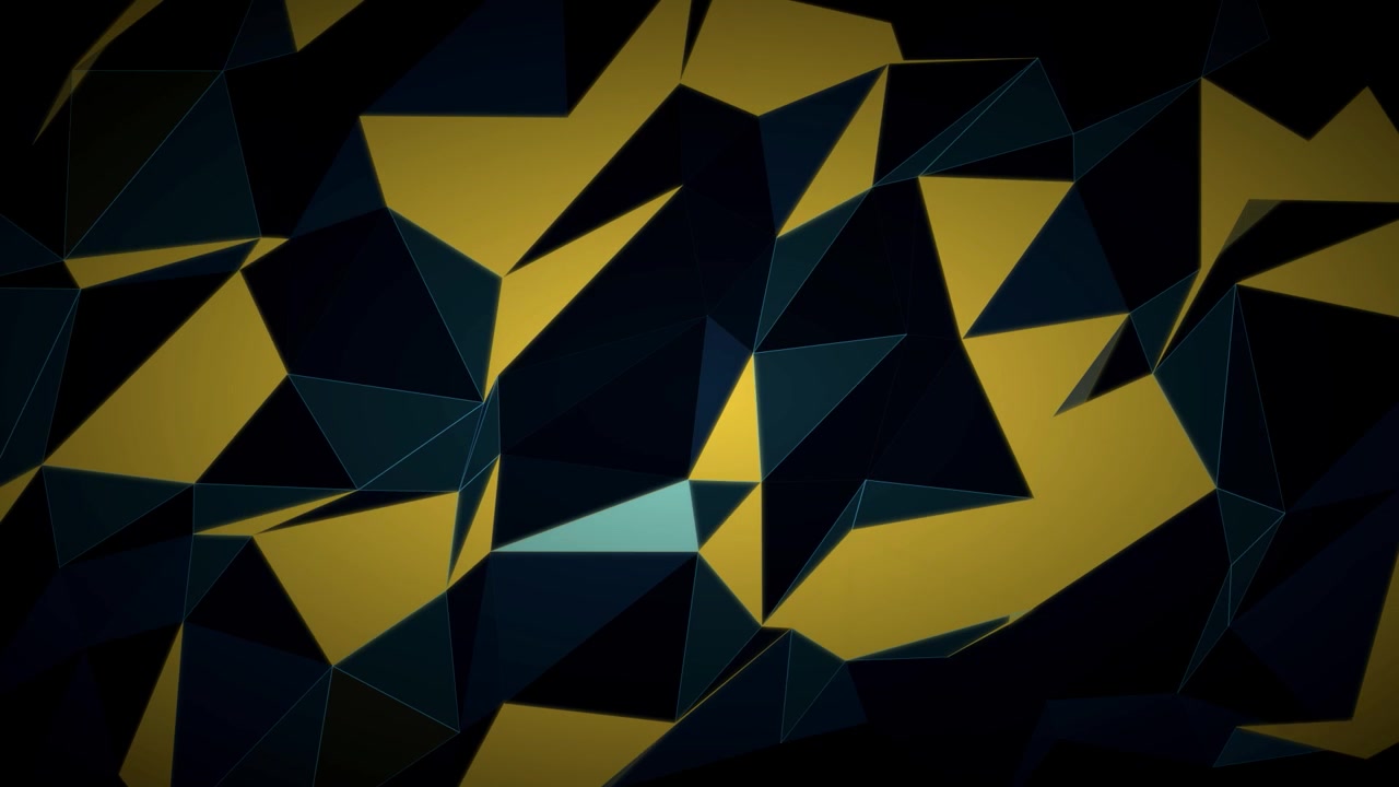 Abstract Geometric Background with Moving Dark and Yellow Triangles