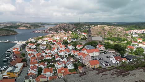 fallbacka sweden town cliff drone