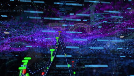 neon azul cyber lunes venta banner de texto contra pantallas con procesamiento de datos