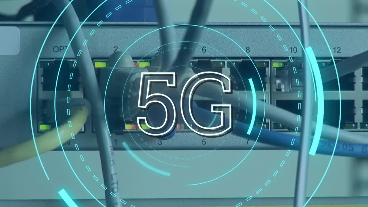 5g escrito en el medio de un círculo futurista