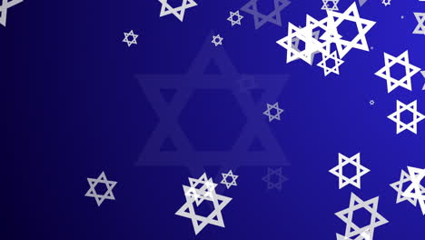 national symbol of israel is the hexagonal star of david. animation in national blue and white colors. symbol of the jewish people, judaism, israel.