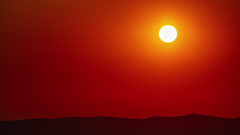 sol descendente durante la puesta del sol, close-up timelapse