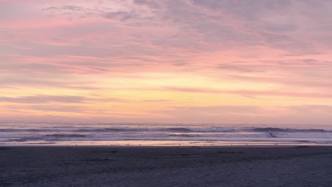 pastel warm beach sunset seascape
