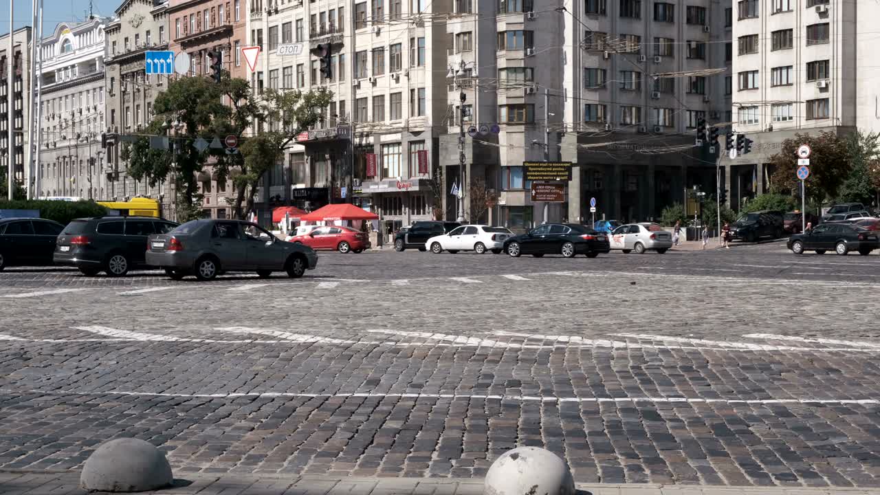 도시 비디오 클립 키예프의 자동차 교통