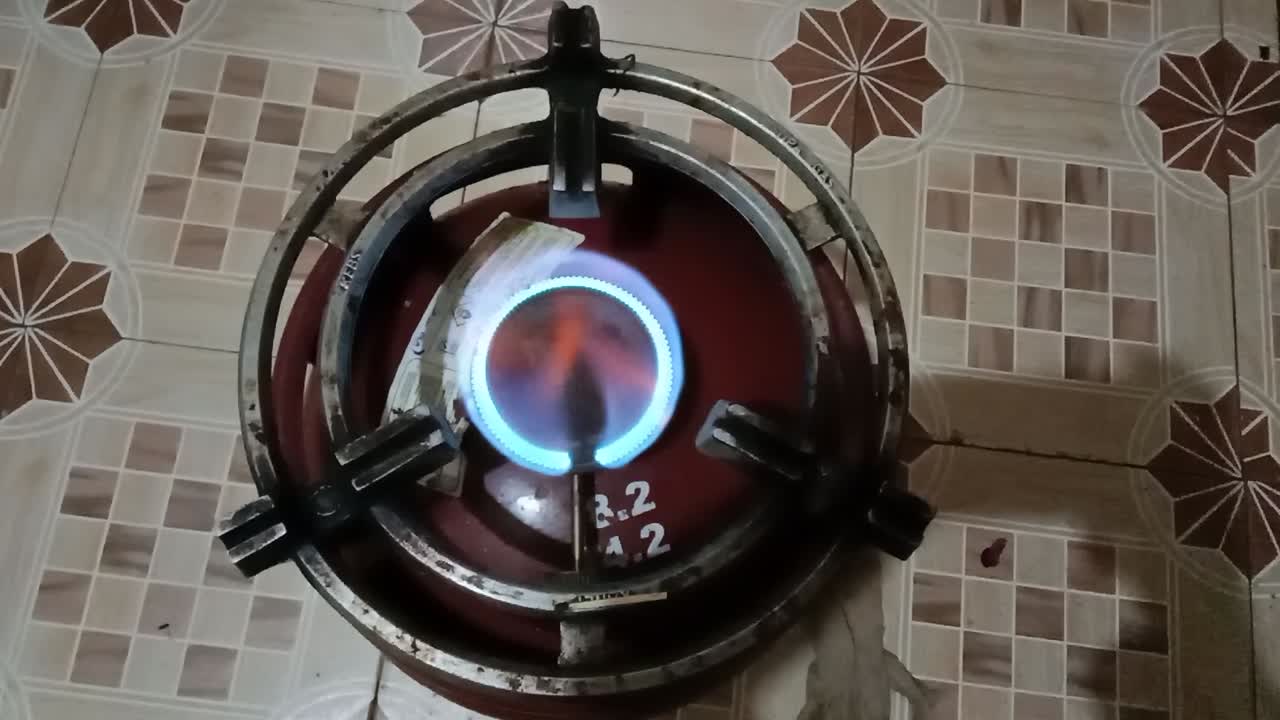 Flame of cooking gas- methane green energy burning flammable gas