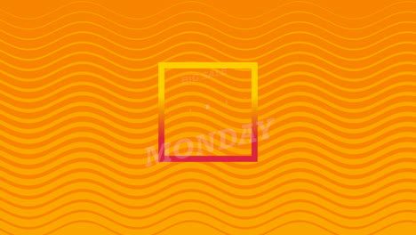 texto de lunes cibernético con patrón de ondas en gradiente naranja