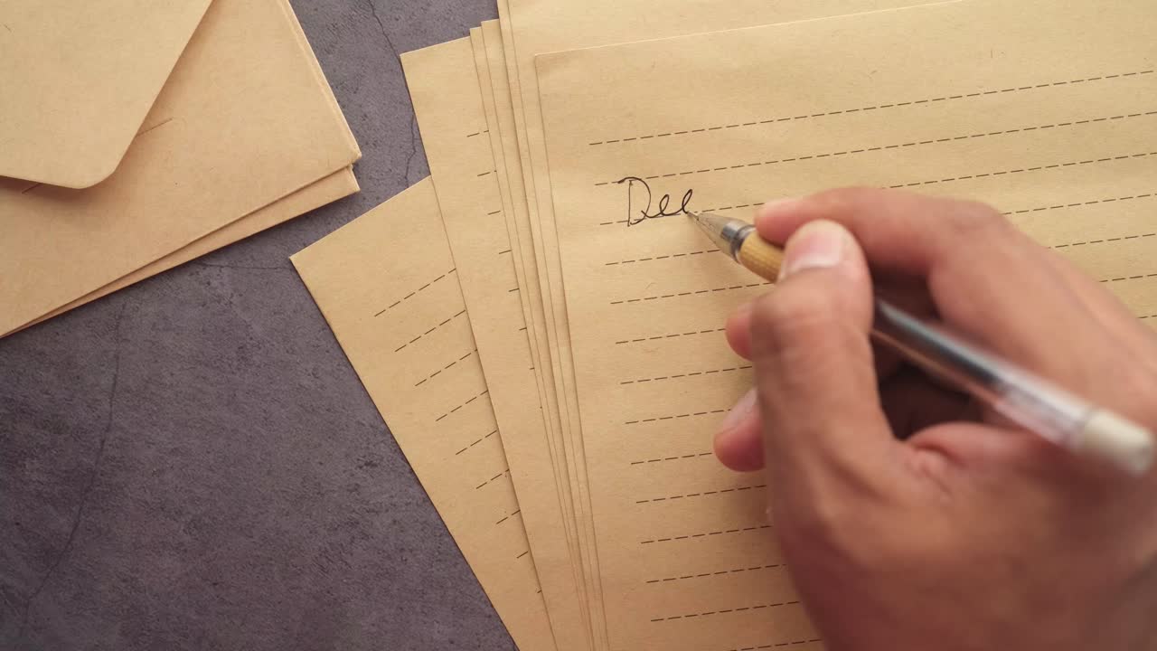 Hand writing a letter