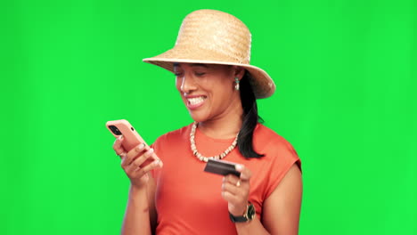 Green-screen,-phone-or-excited-woman-with-credit