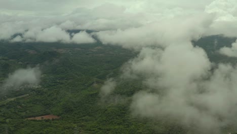 aerial view morning scenic on high mountains with electricity pylon.