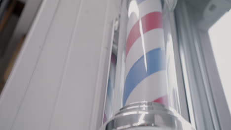 barber shop interior with barber pole