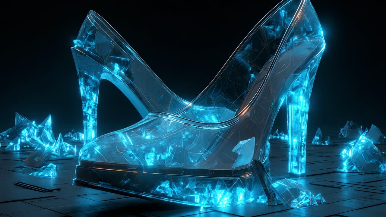 Crystal Glass Glowing High Heels