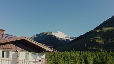 mountain scenery with cabin